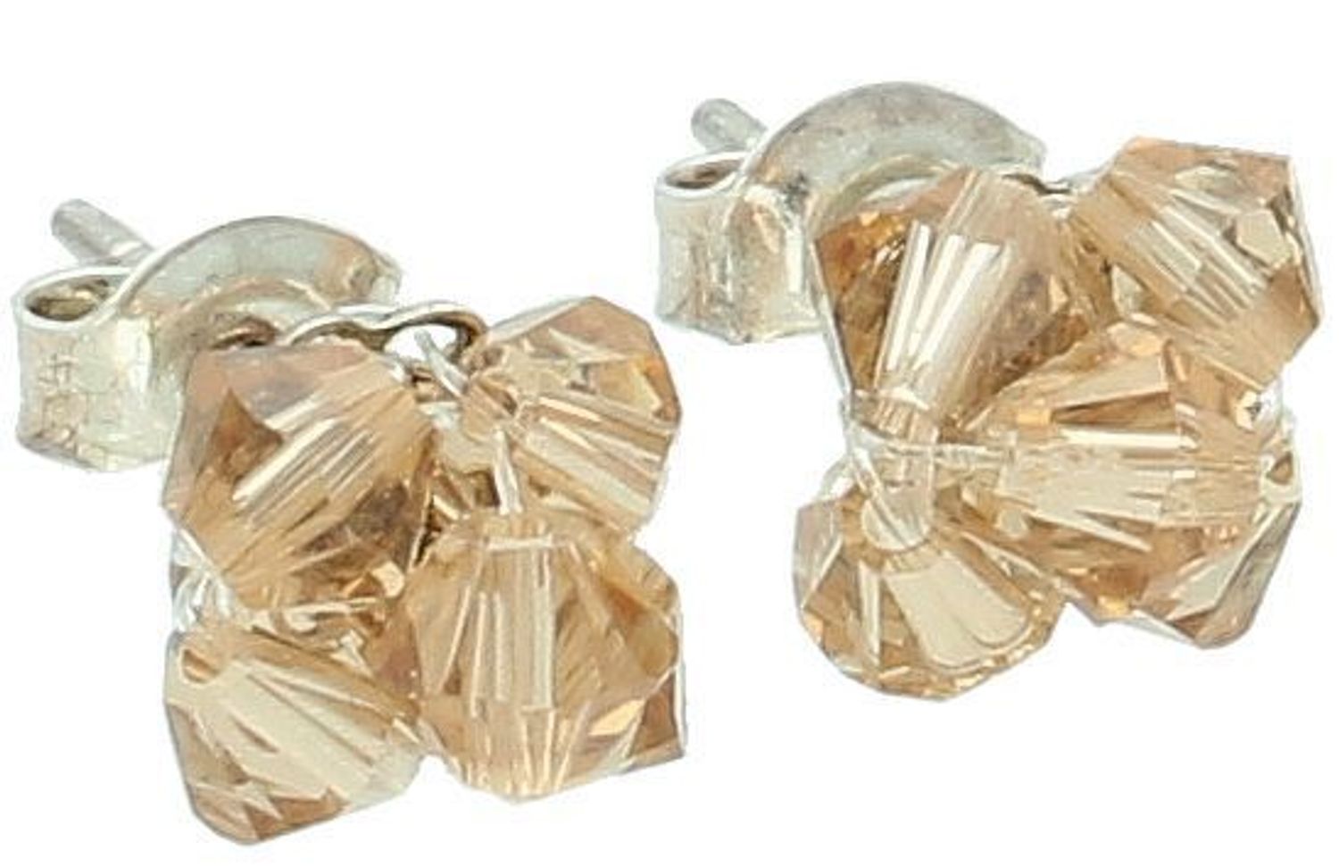 Kolczyki srebrne wkrętki Swarovski brązowe kryształy 925, KR3 358-1.jpg